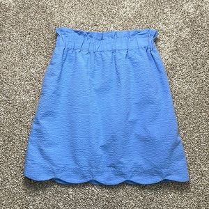 Lauren James Scalloped Seersucker Skirt XS